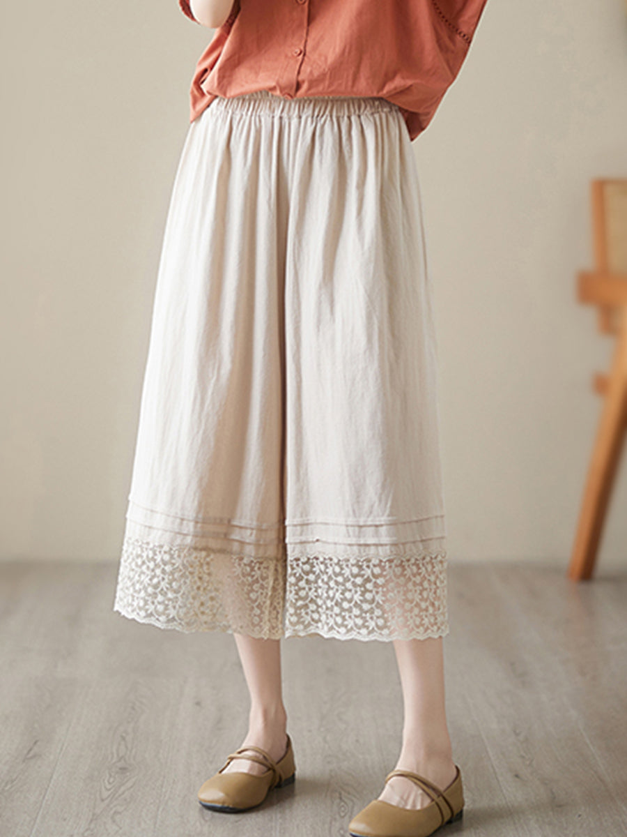 Oversized lace patchwork skirt pants