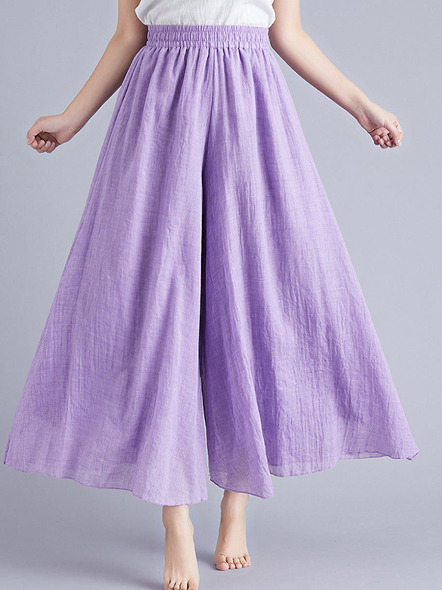 Solid irregular wide leg skirt pants