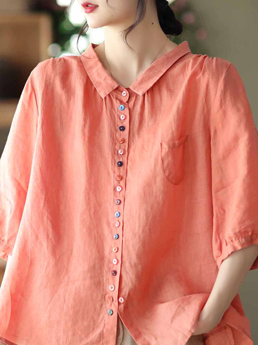 Small button large breathable shirt