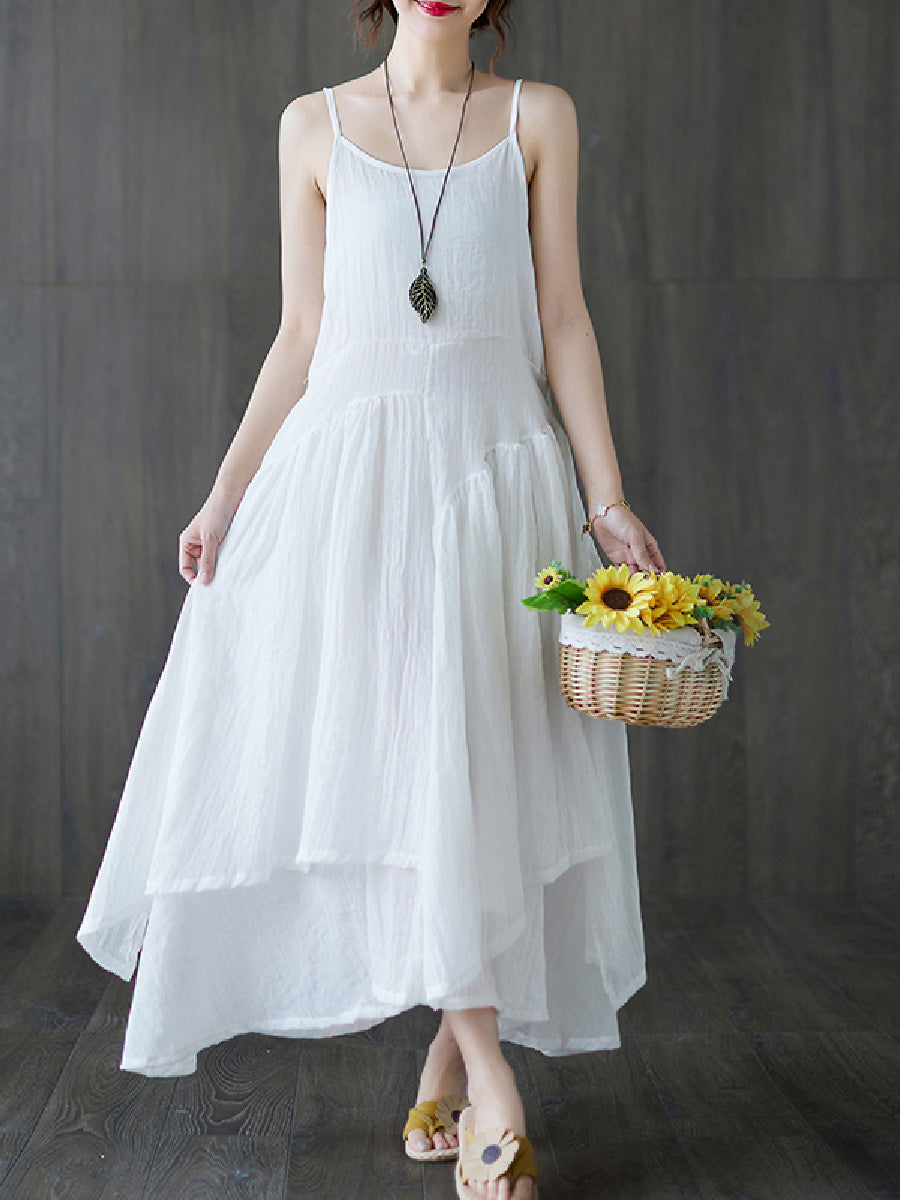 Irregular strap fresh temperament Dress