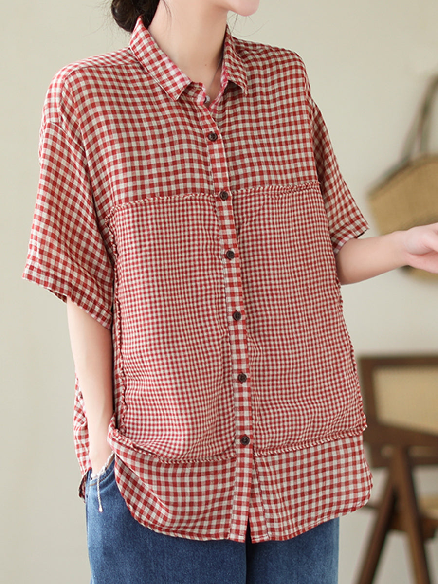 Plaid long casual shirt