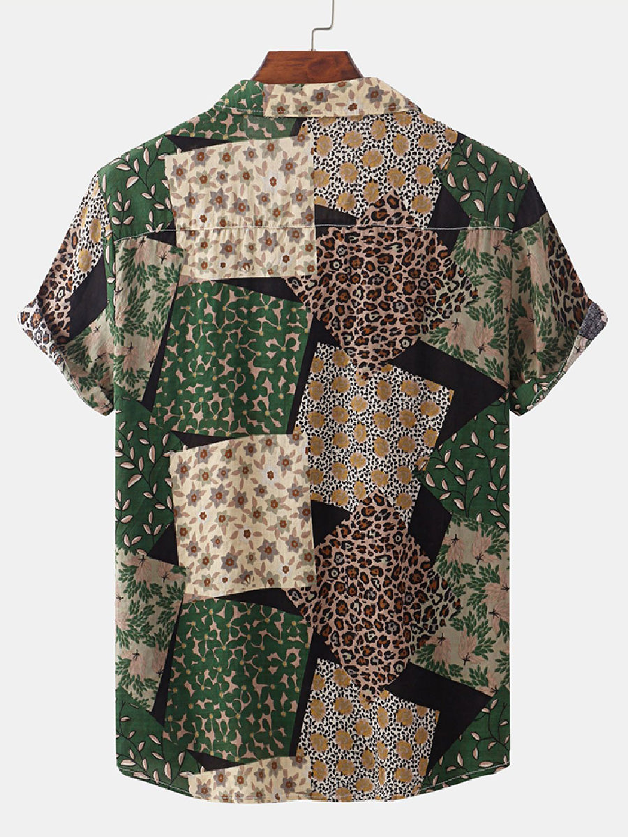 Men's Leisure beach printed short sleeve shirt