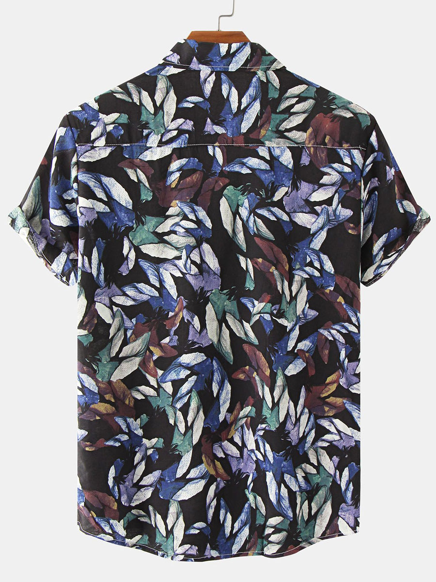 Camicia a maniche corte casual hawaiana da uomo