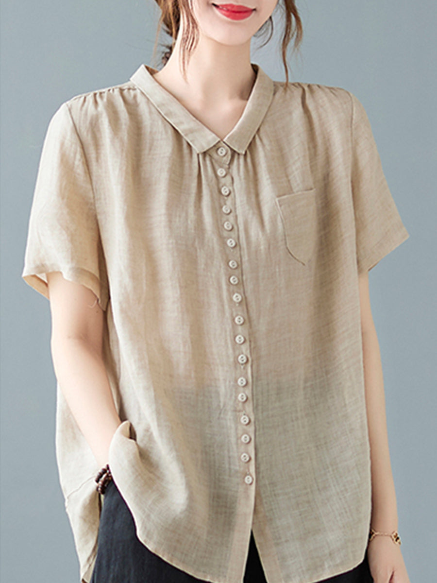 Small button single pocket shirt