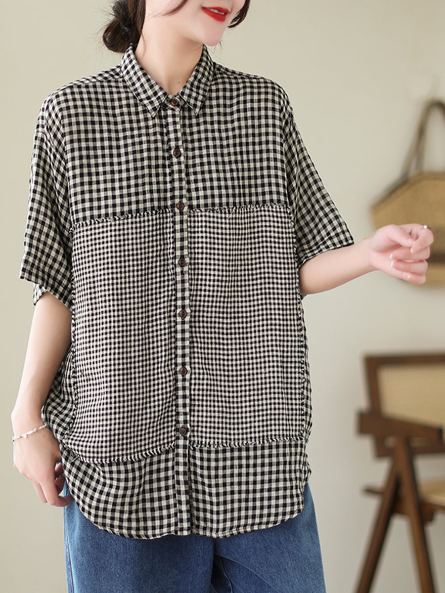 Plaid long casual shirt