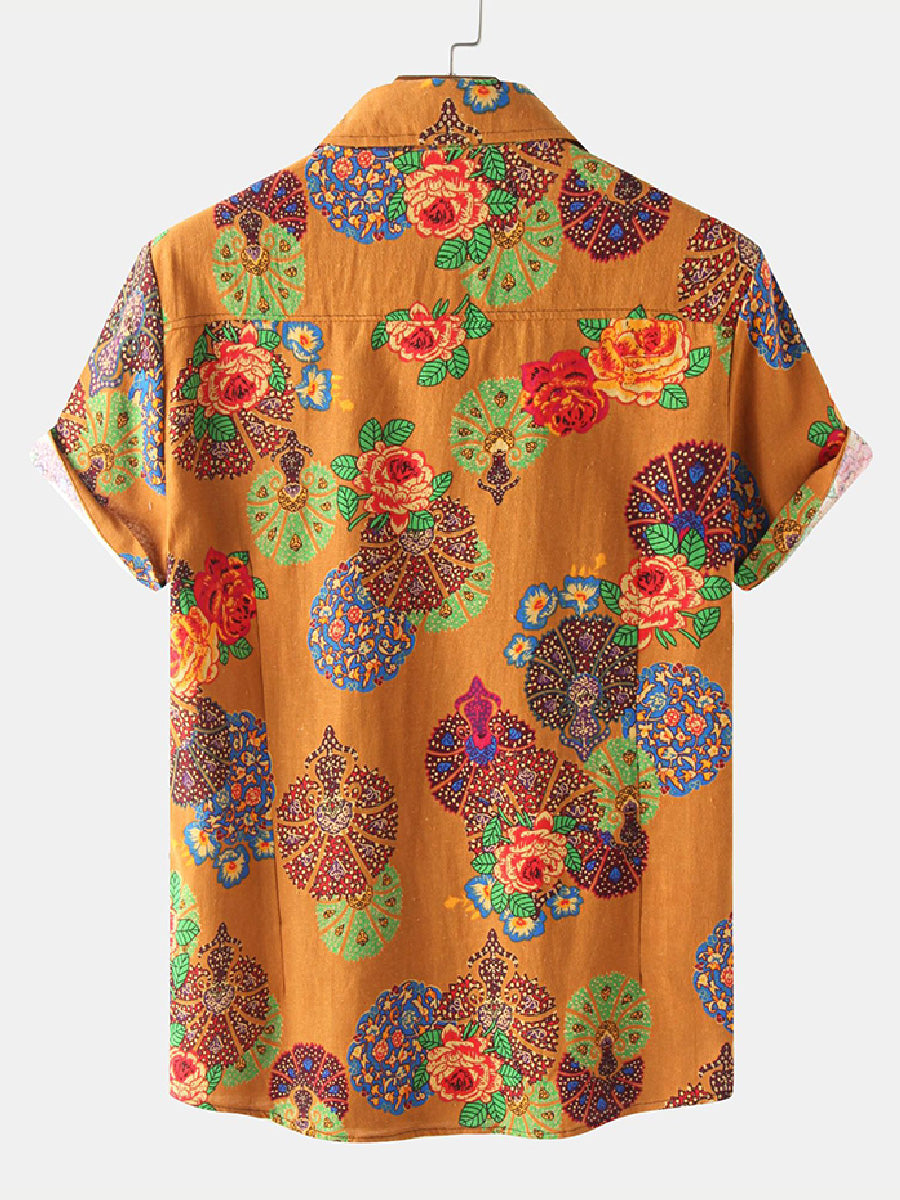 Men's Floral Holiday short sleeve shirt