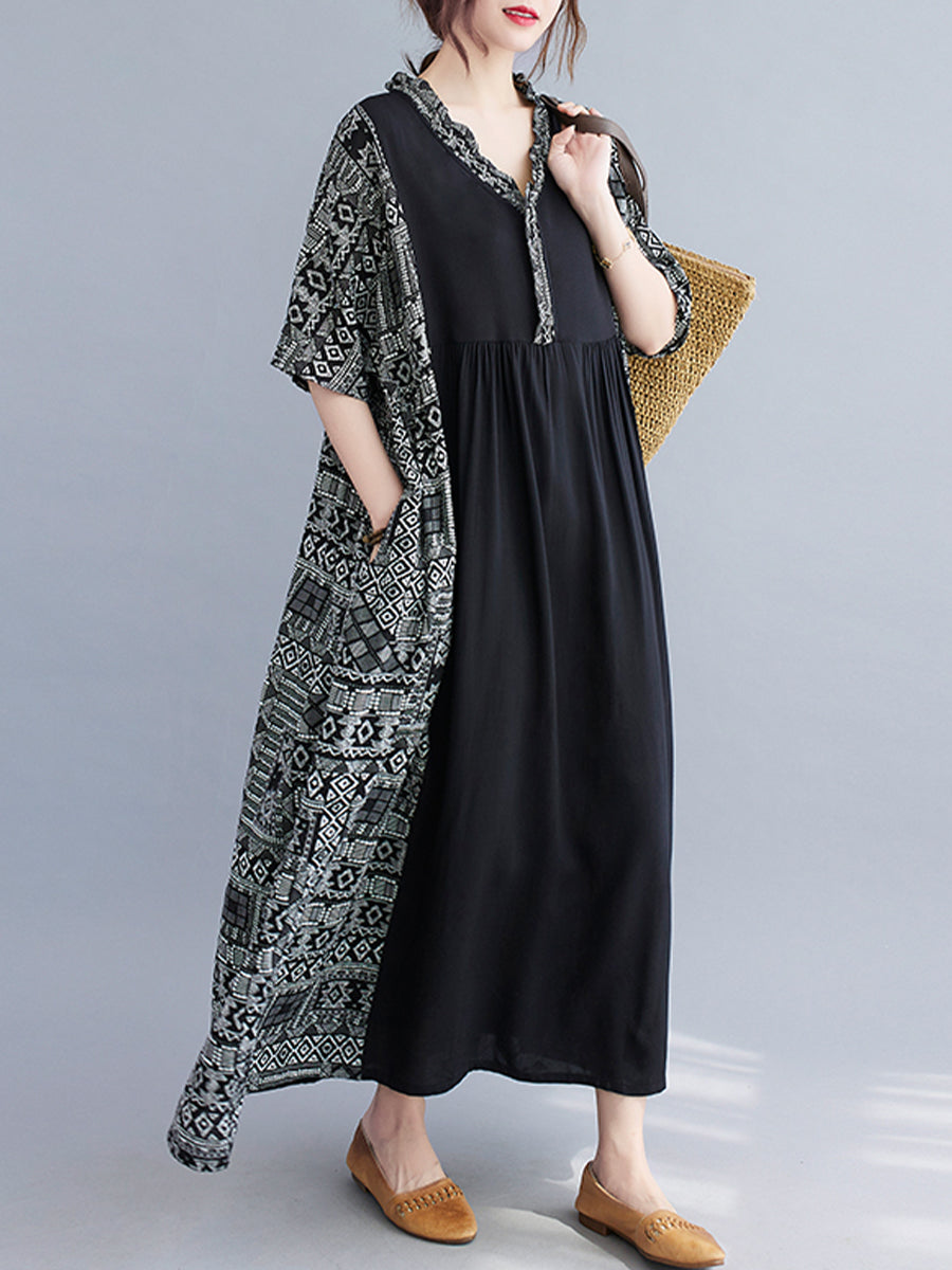 Women's patchwork ear lace dress