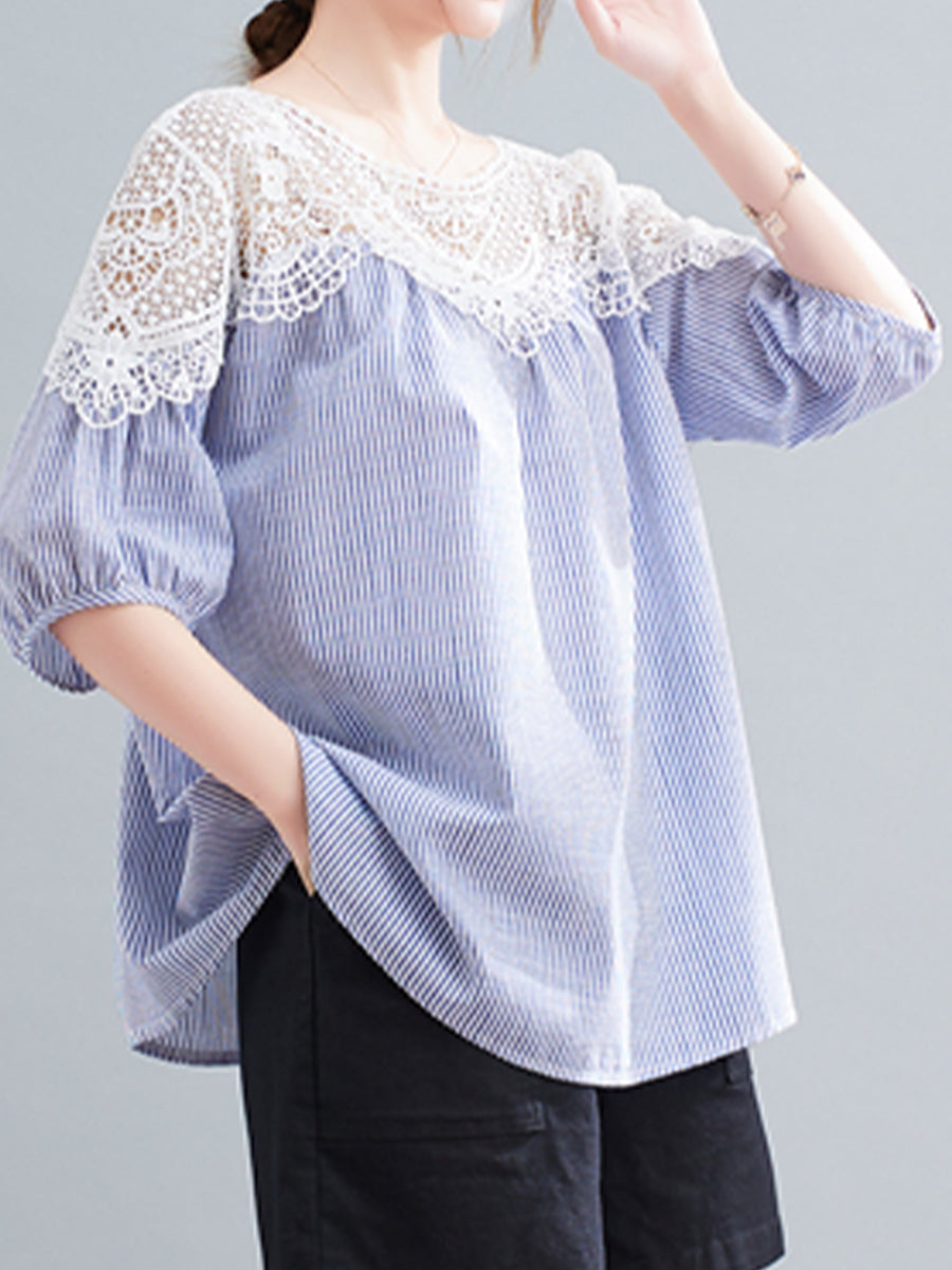 Lace patchwork shirt