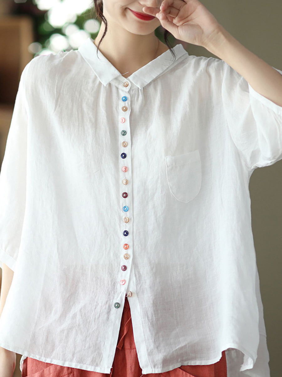 Small button large breathable shirt