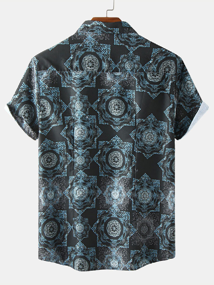 Men's Floral Print short sleeve shirt