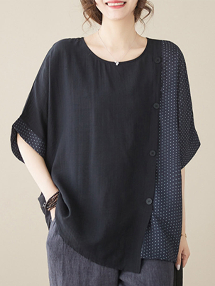 Asymmetric small dots shirt