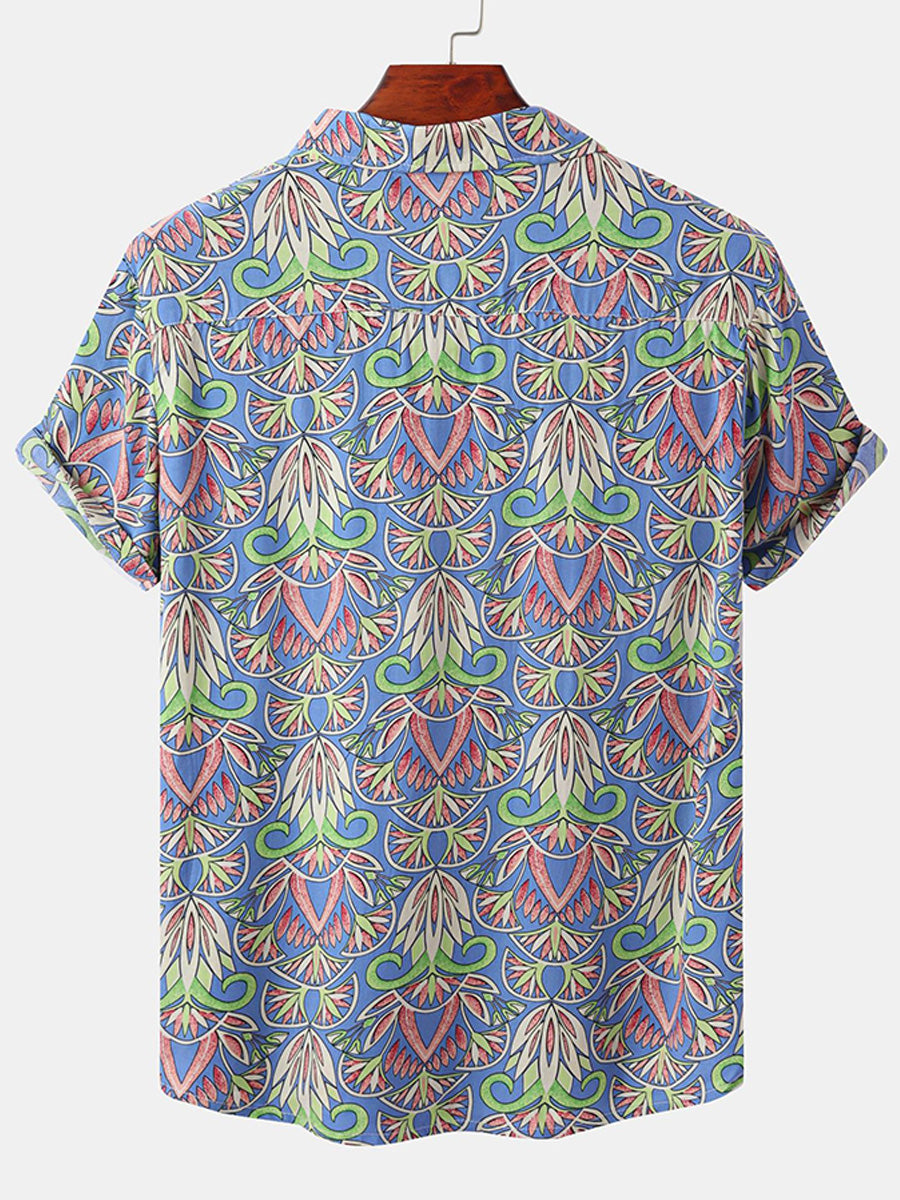 Men's Floral print short sleeve shirt