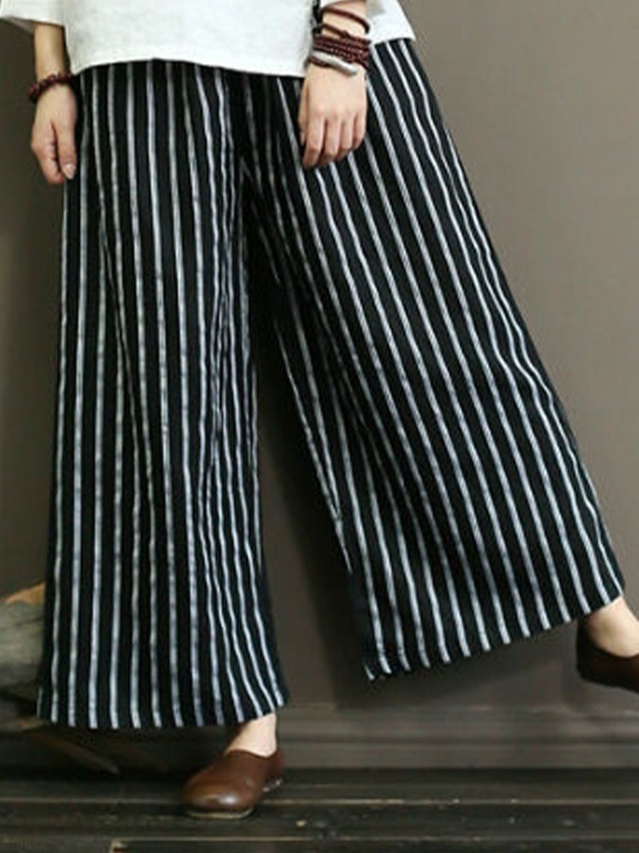 Striped wide leg pants