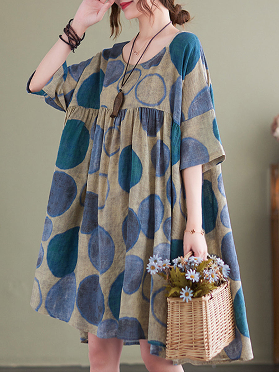 Oversized printed slimming dress