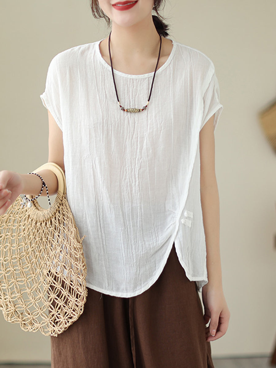 Round neck casual long shirt