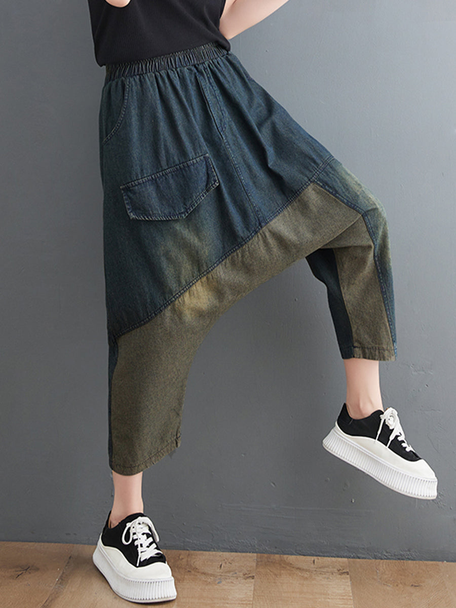 Spliced Loose jeans pant