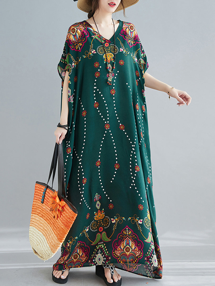 Art printed long dress