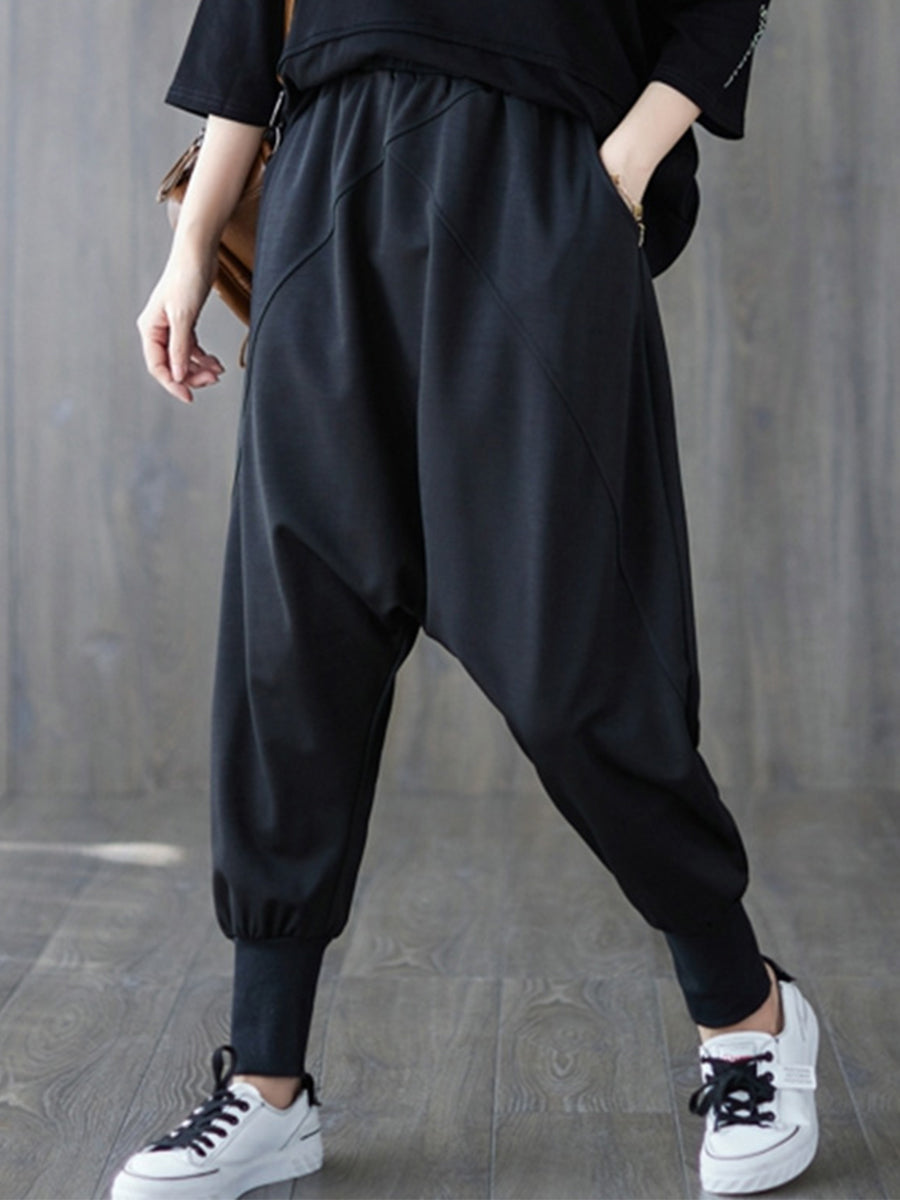 Solid casual oversized pant