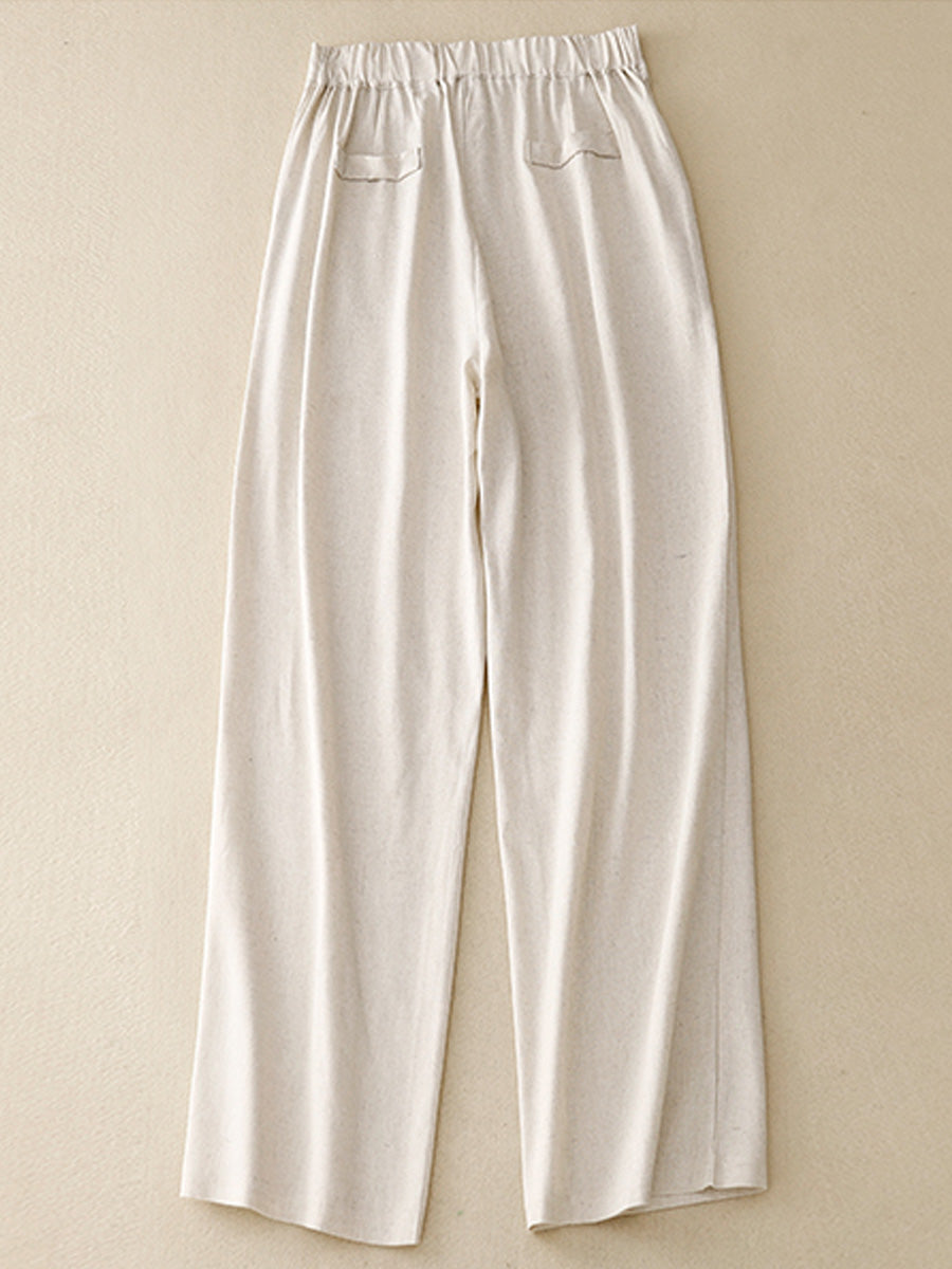 Simple linen wide leg pants