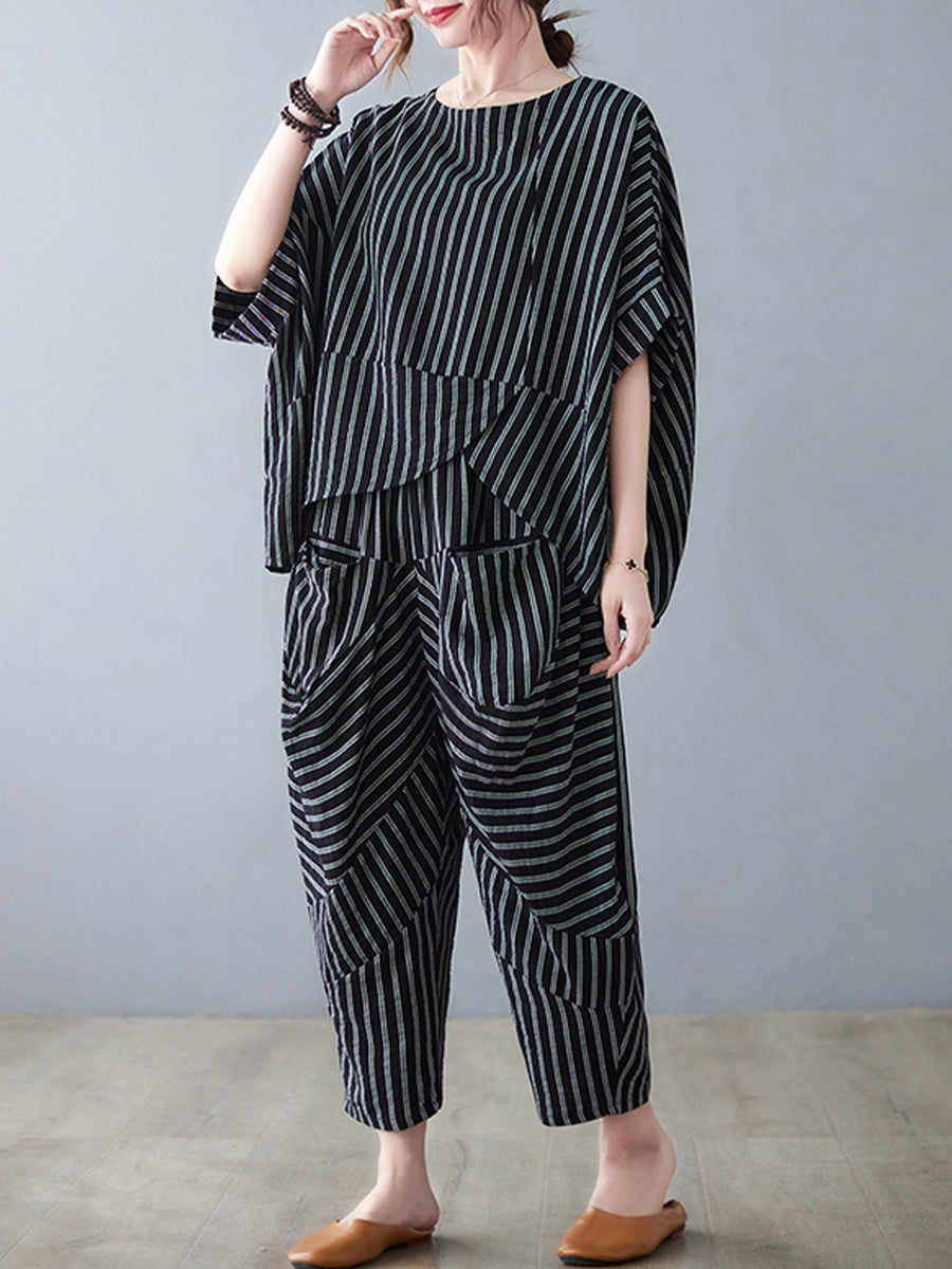 Vertical striped pocket loose set