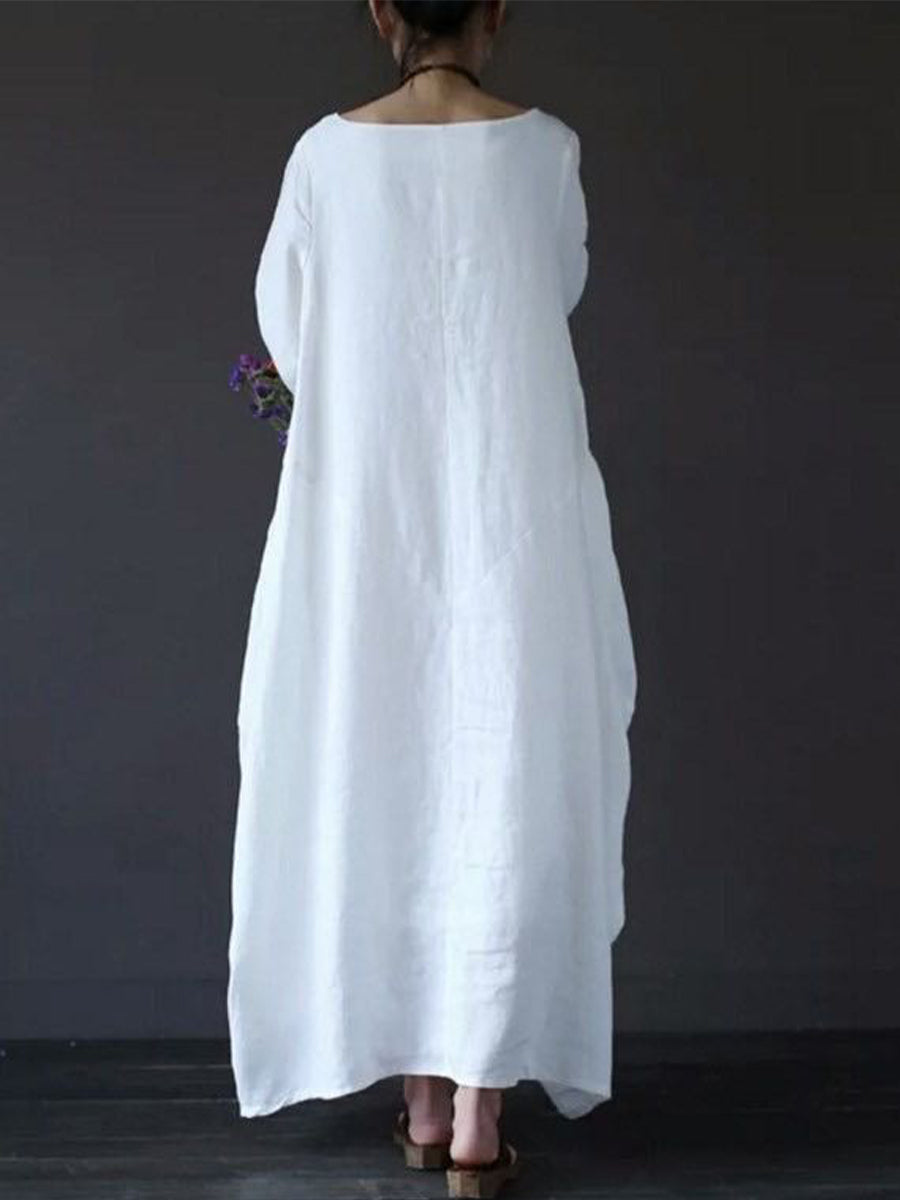 Solid linen oversized dress