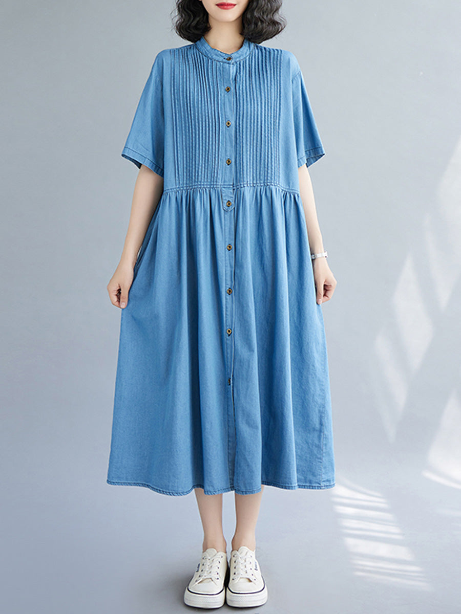 Denim single row dress