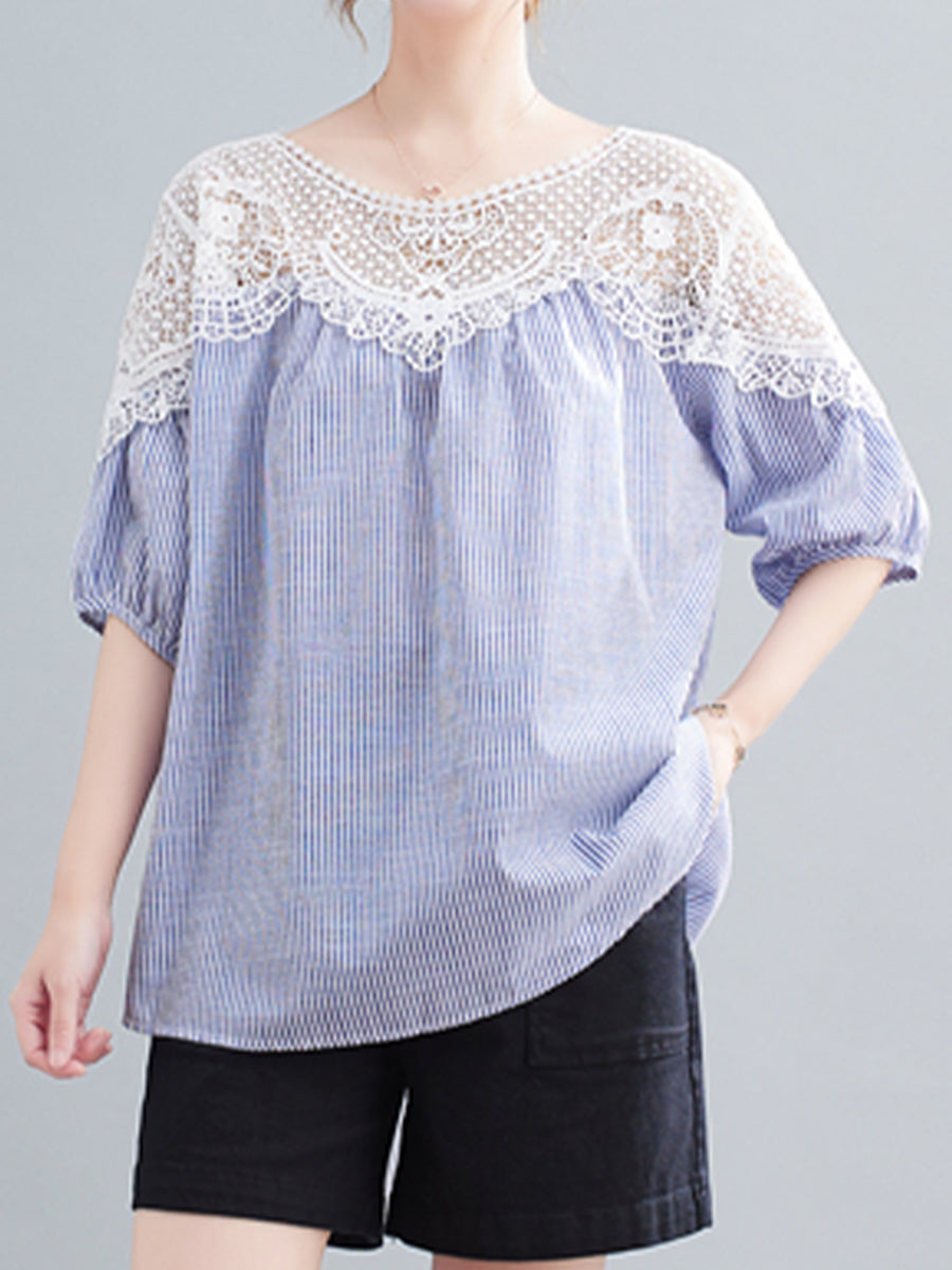 Lace patchwork shirt