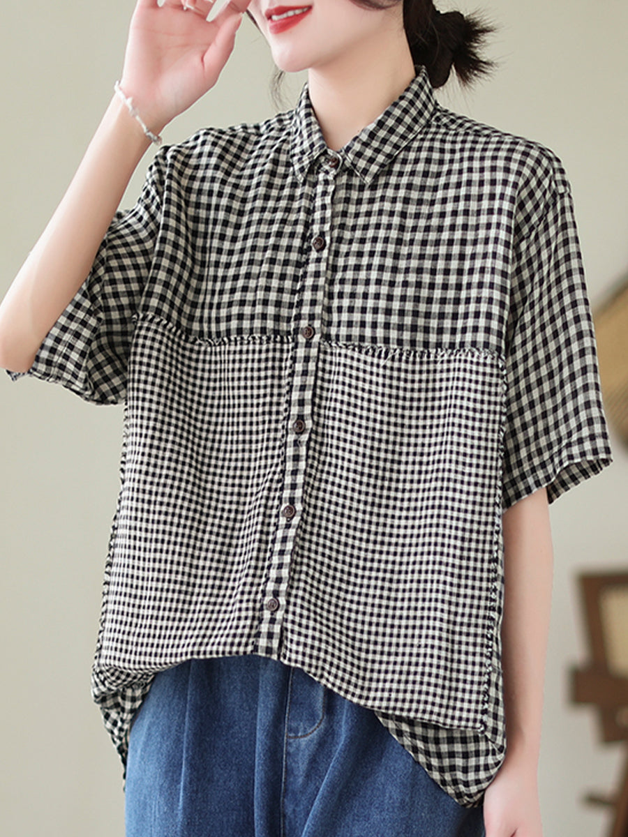 Plaid long casual shirt