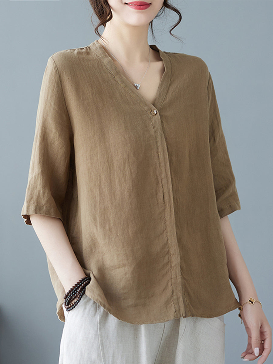 V-neck casual shirt