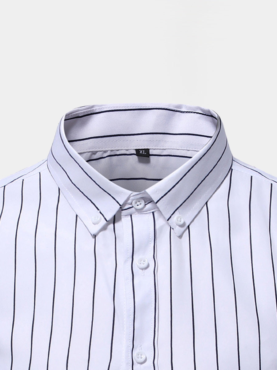 Camicia a maniche lunghe casual verticale da uomo