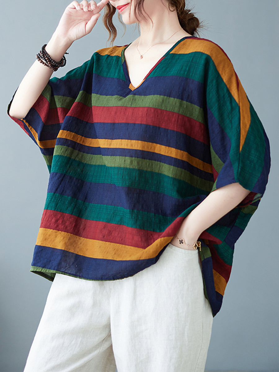 Colorful striped oversized shirt