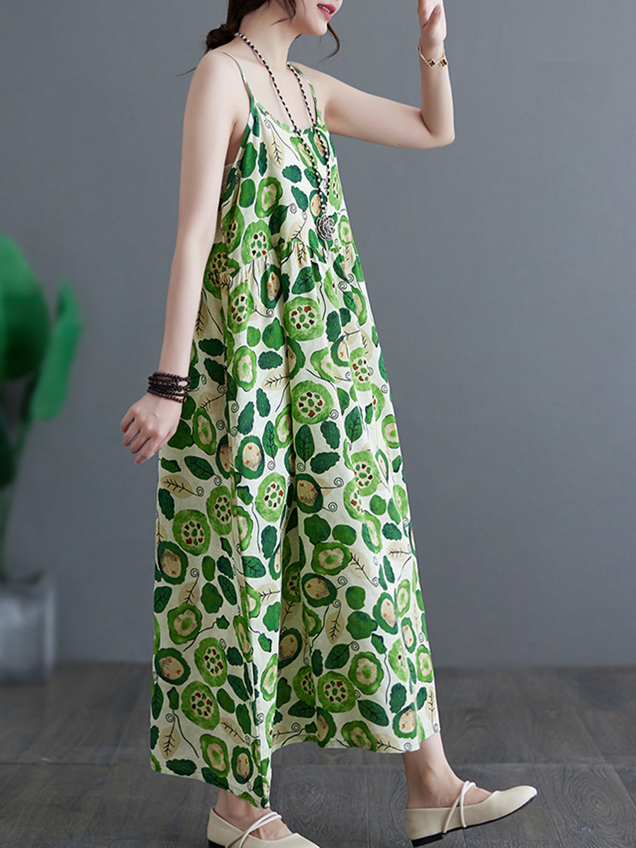 Vintage printed drawstring dress