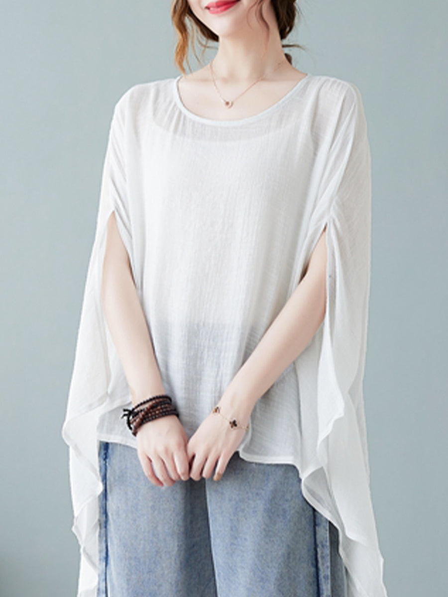 Long sleeved split top