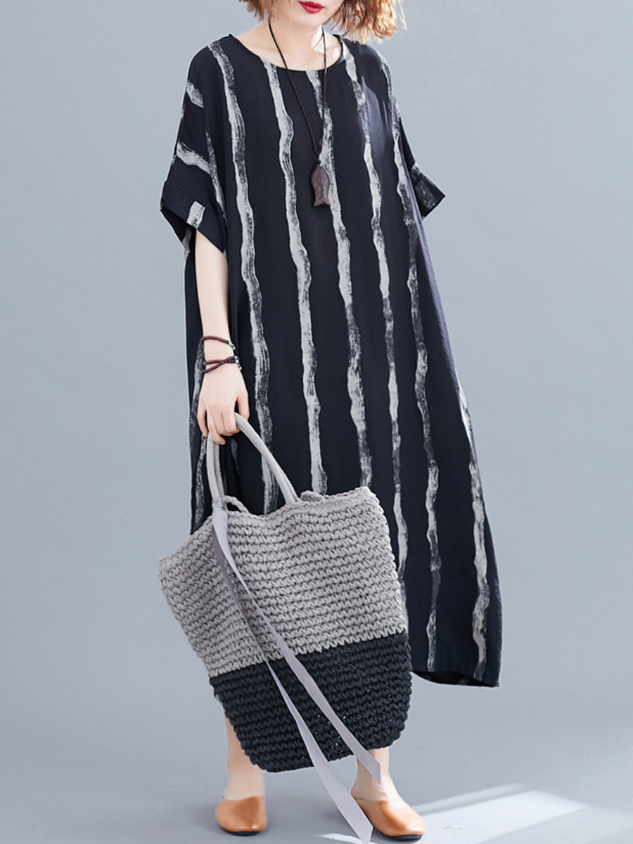 Vertical pattern casual dress