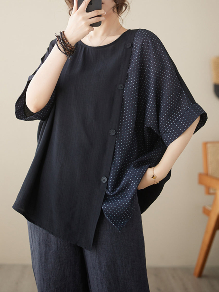 Asymmetric small dots shirt