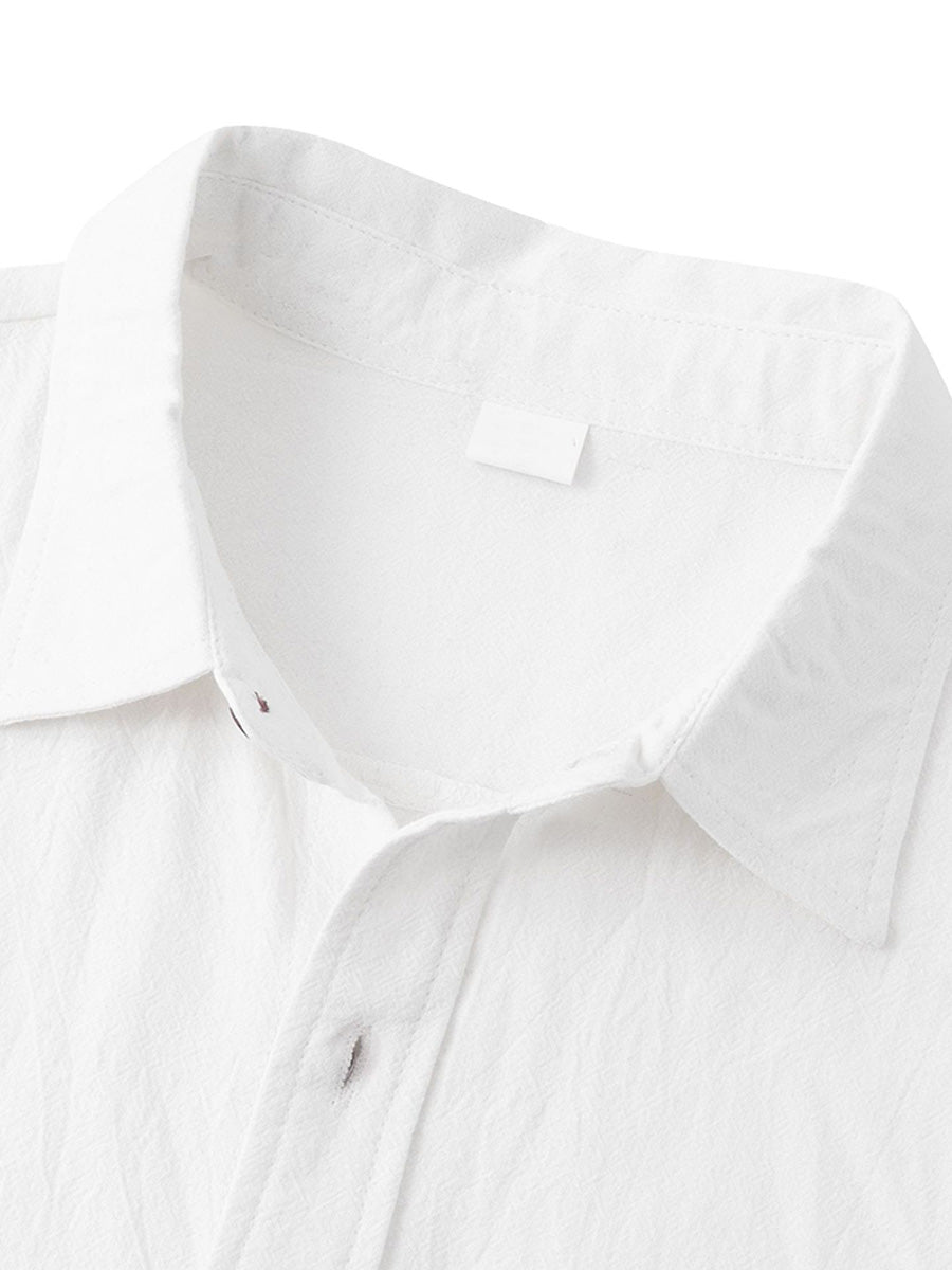 Chemise décontractée à manches courtes en coton pour hommes