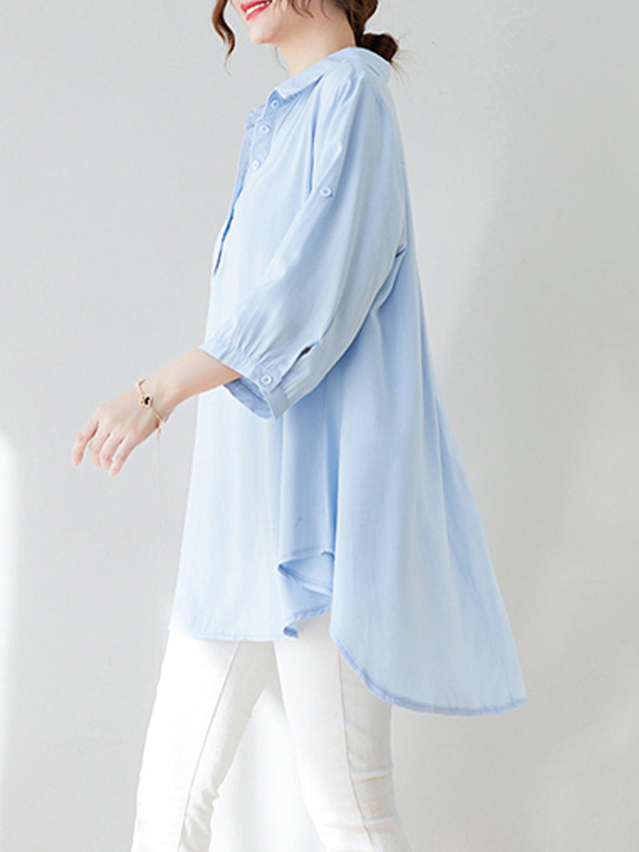 Solid casual long shirt