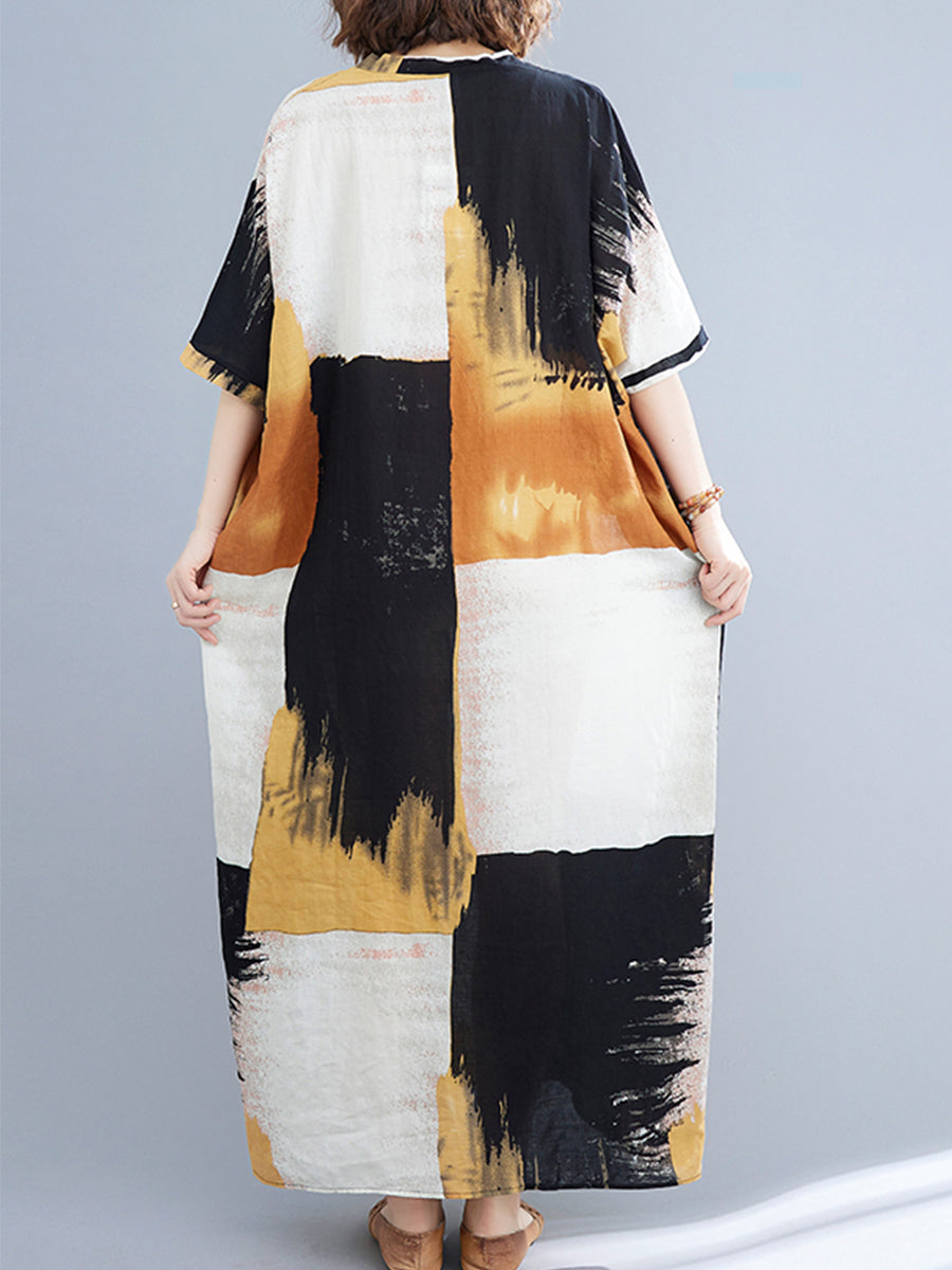 Block Panel Printed Dress