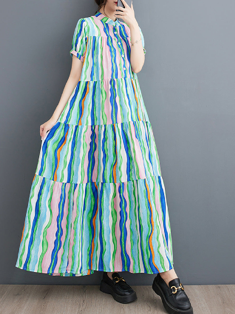 Iridescence patchwork Loose dress