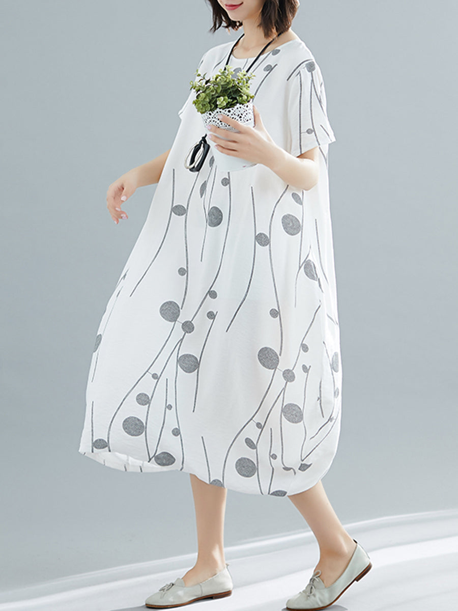 Dot print oversized dress