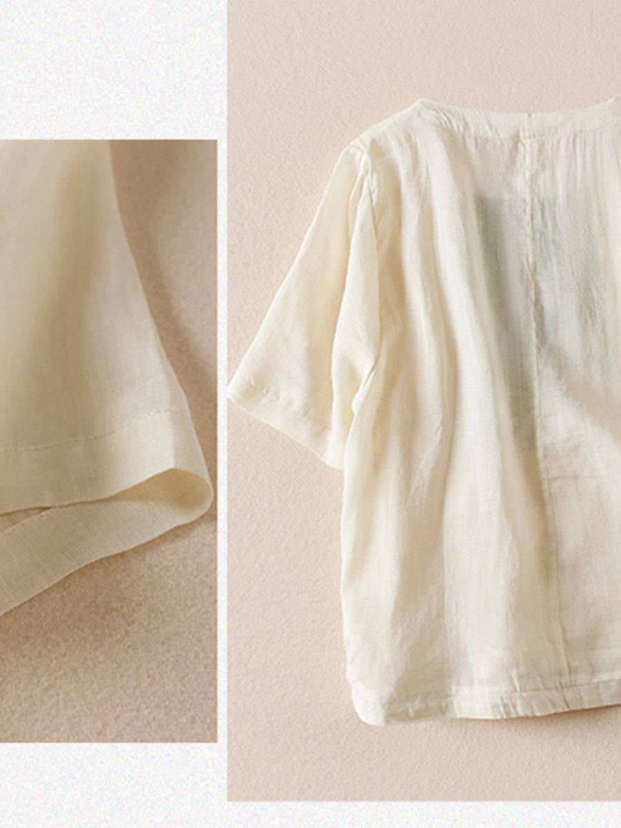 Embroidered Simple Soft T-shirt