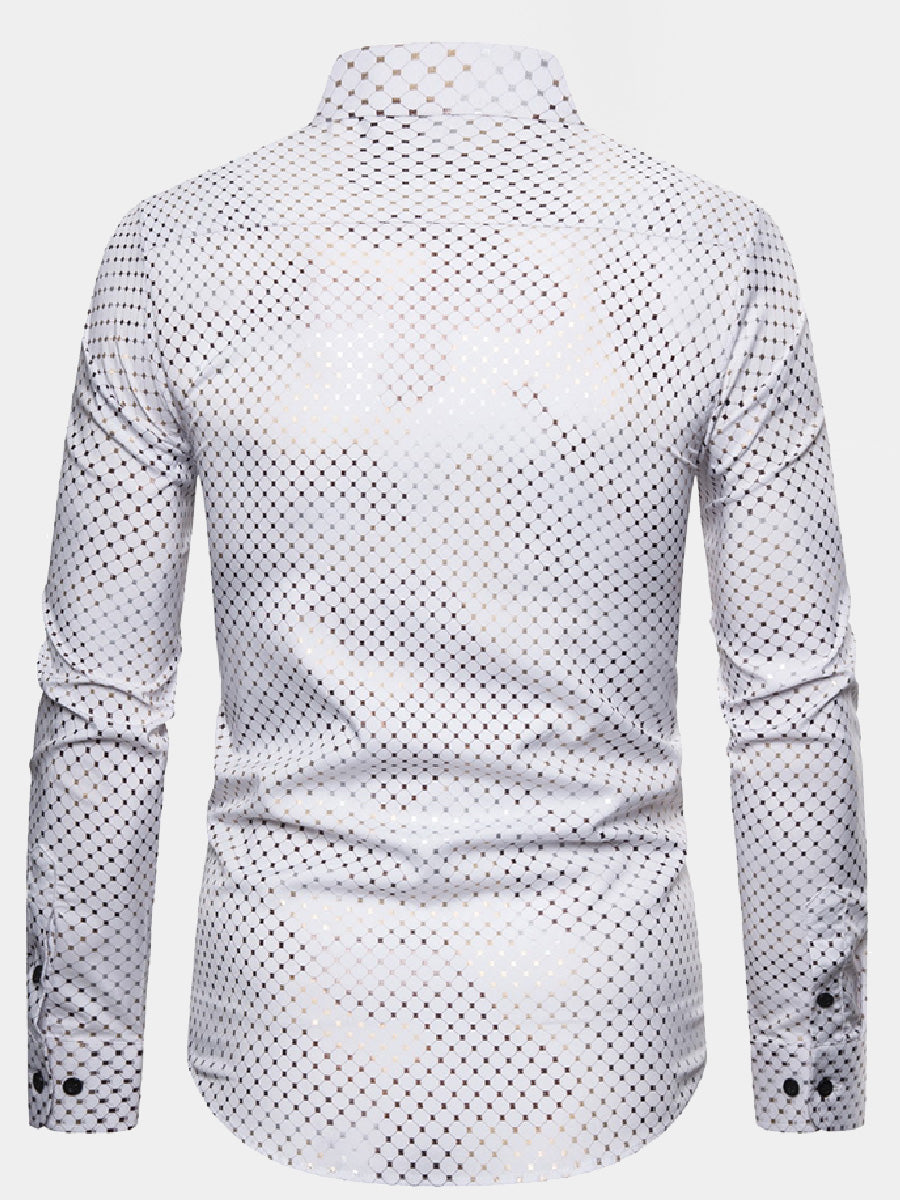 Men's Chequered gilding long sleeve shirt