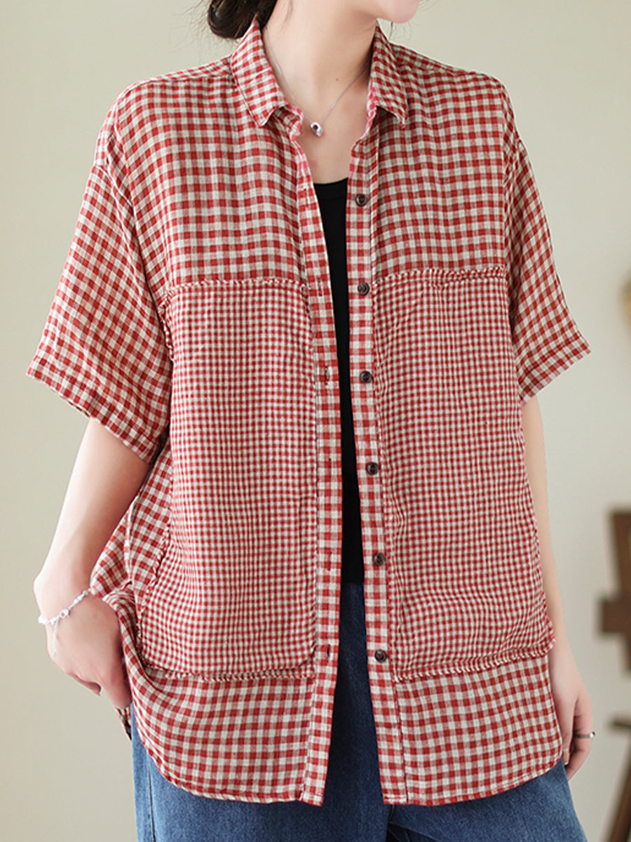 Plaid long casual shirt