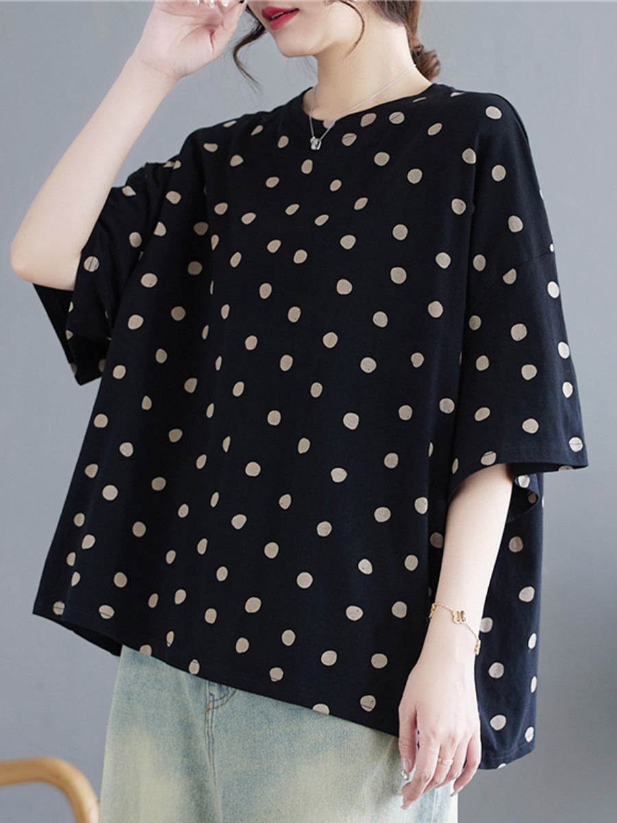 Polka dot oversized shirt