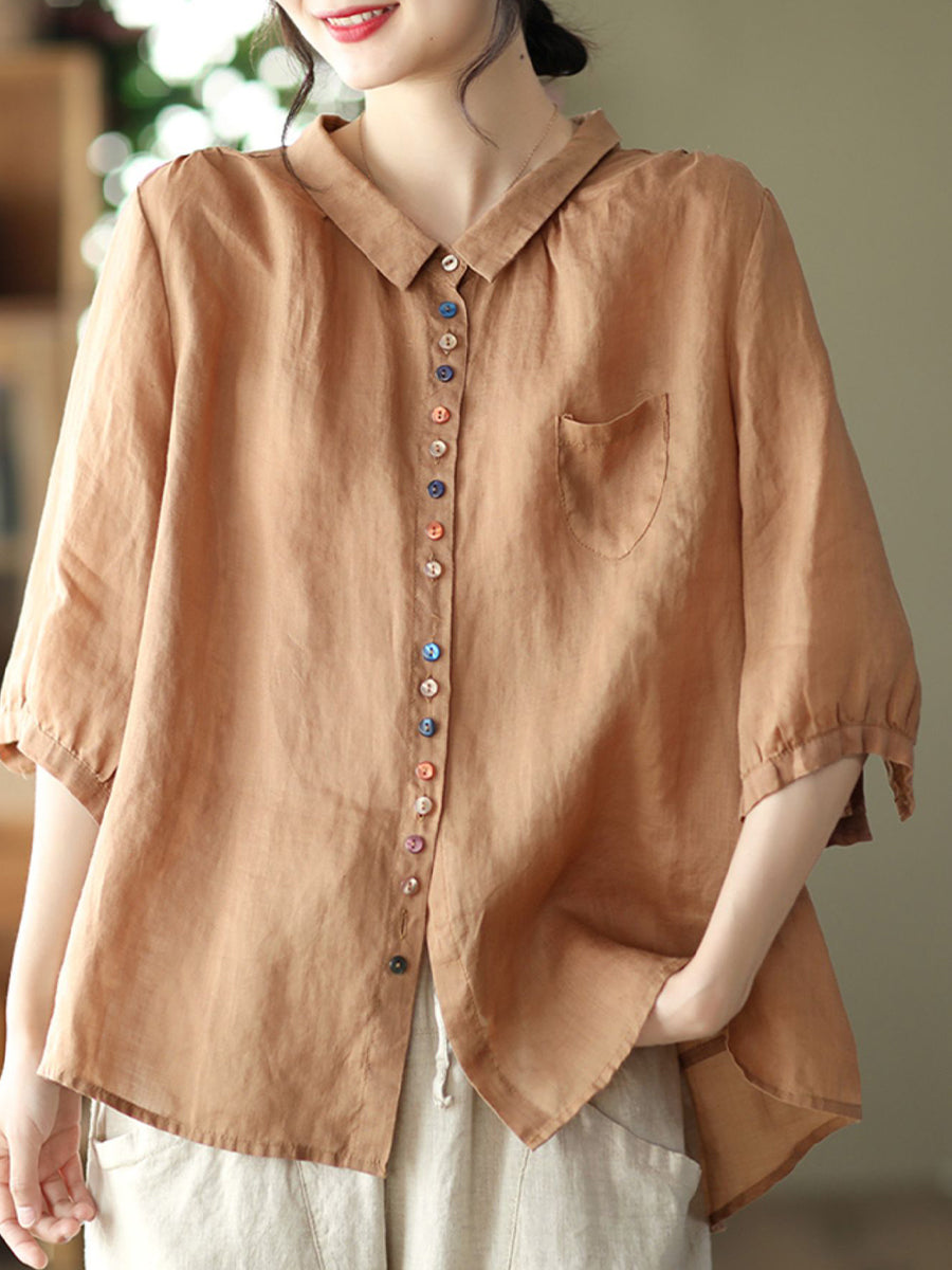 Small button large breathable shirt