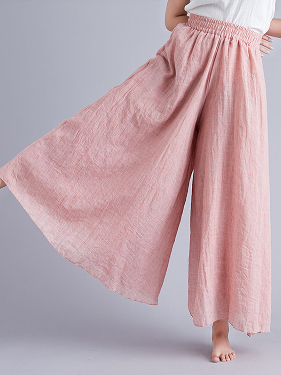 Solid irregular wide leg skirt pants