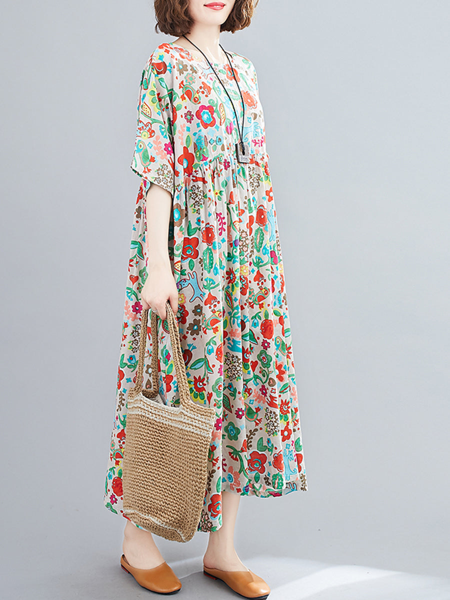 Floral Plus Size Casual Dress