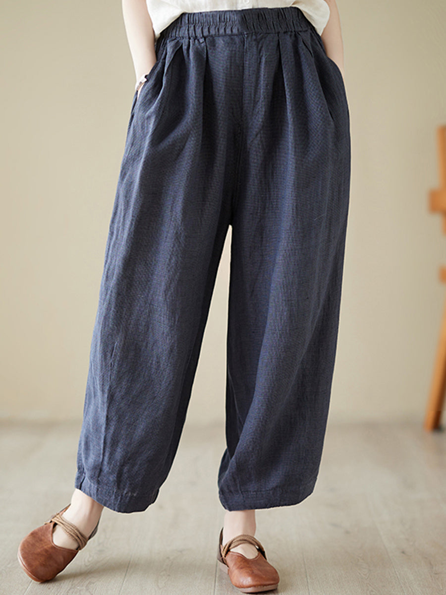 Retro Cotton Hemp Radish Casual Pants