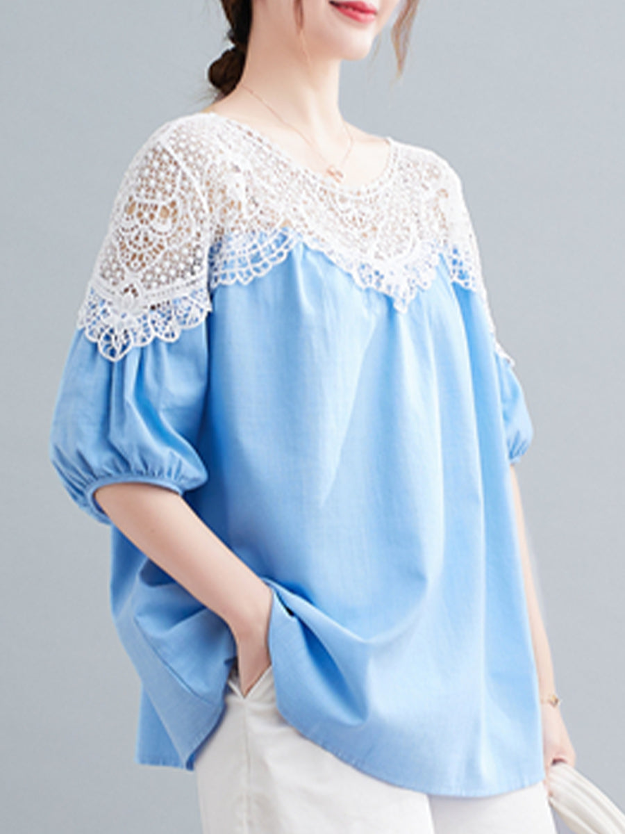 Lace patchwork shirt