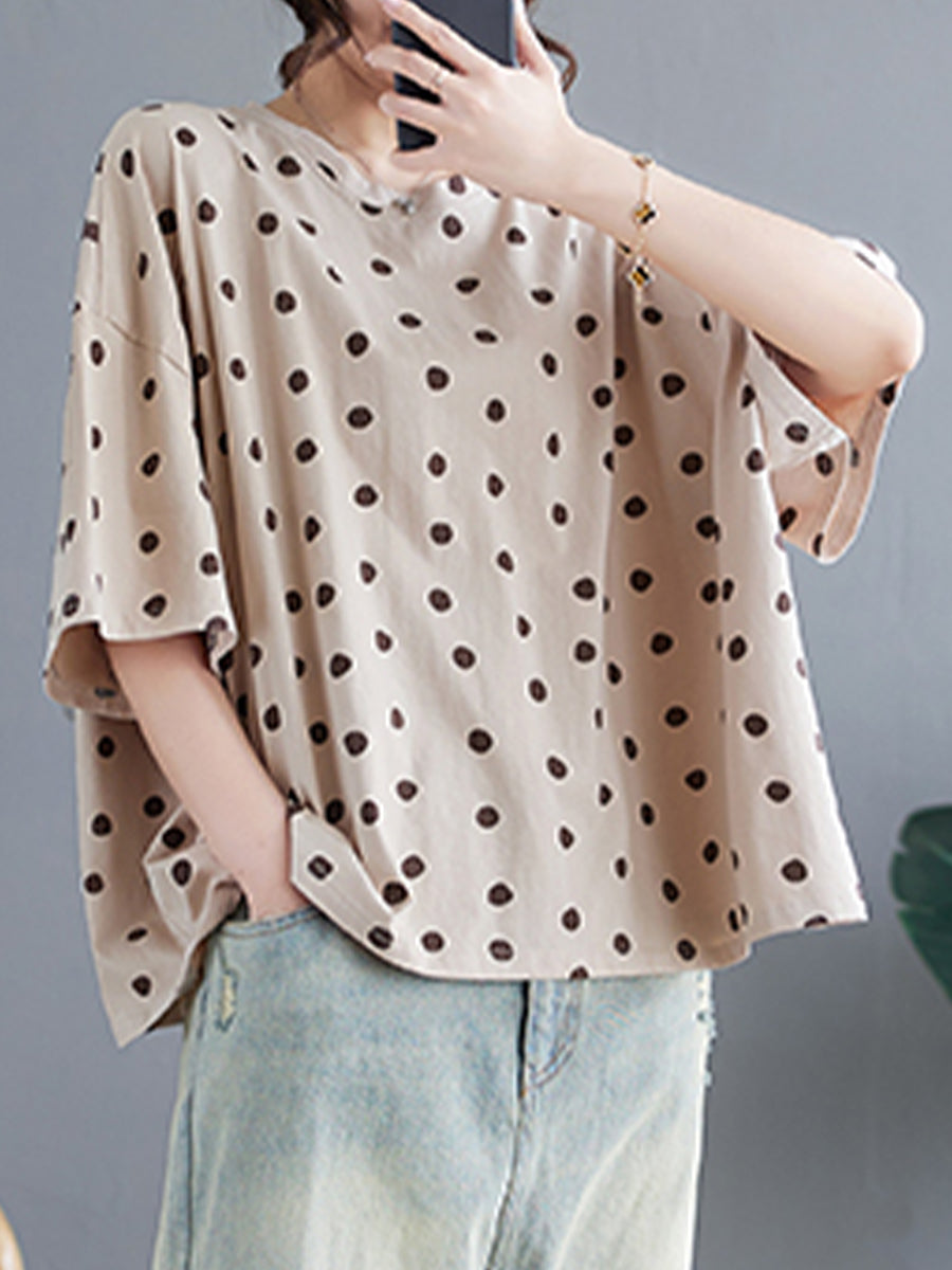 Polka dot oversized shirt